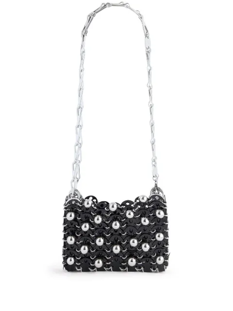 Rabanne Nano 1969 beaded shoulder bag Black 23PSS0127MET406