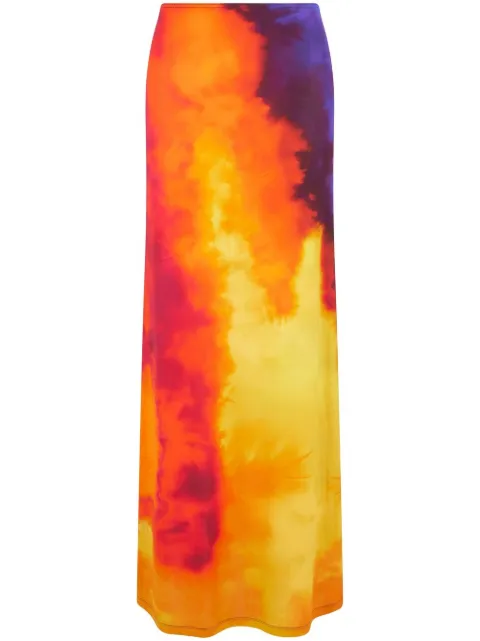 Rabanne tie-dye maxi skirt Orange 23PJJU370CU0007