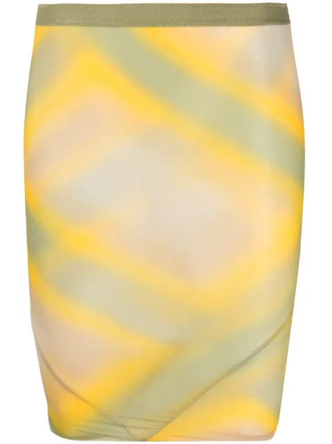 Rick Owens high-waisted graphic-print skirt Yellow RP01C5337BZP2