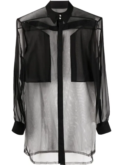 Rick Owens utility see-through shirt Black RP01C5244TUSNM