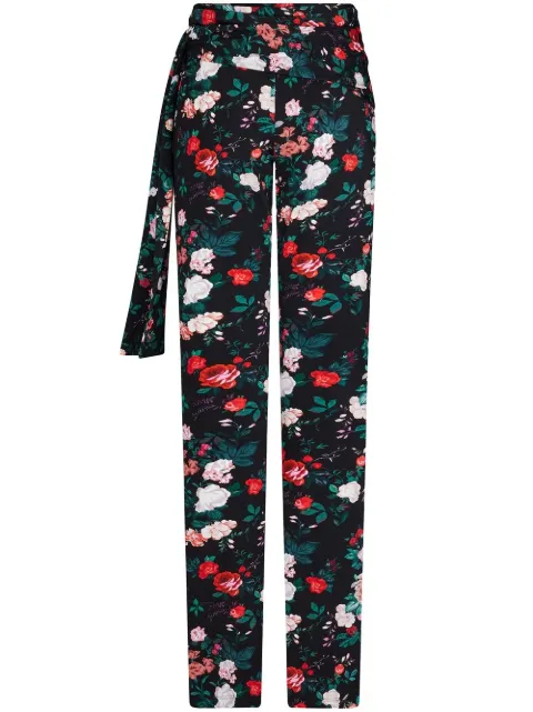 Rabanne floral-print straight trousers Black 23PJPA188VI0322
