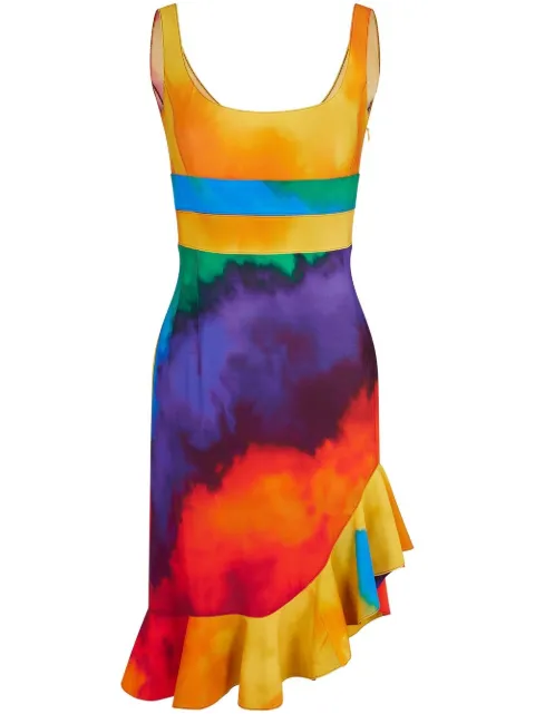 Rabanne asymmetrical frill-trim dress Multicolour 23PJRO570CU0007