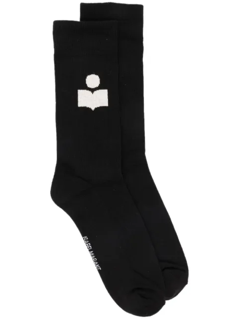 MARANT Siloki logo-intarsia socks Black CT001JHAA1C03J