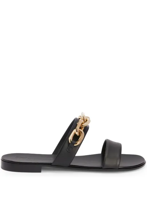 Giuseppe Zanotti Aubert Chain leather sandals Black EU30027001