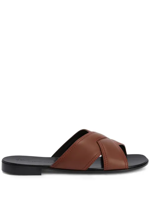 Giuseppe Zanotti Flavio crossover-straps leather sandals Brown IU10061K17