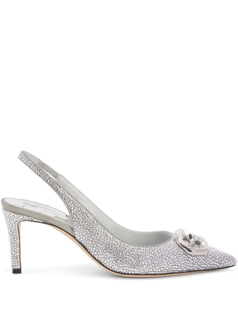 Giuseppe Zanotti Cyprienne crystal slingback pumps Silver E350001002
