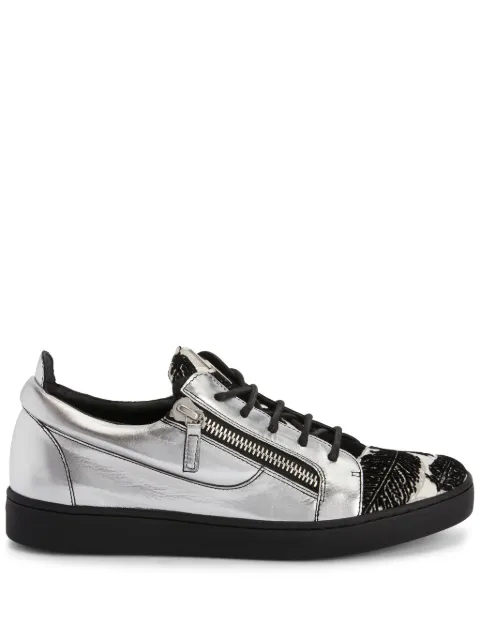 Giuseppe Zanotti Frankie double-zip low-top sneakers Silver RU10071K12