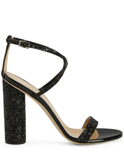 Giuseppe Zanotti 110mm Tara glitter sandals Black E200113H03