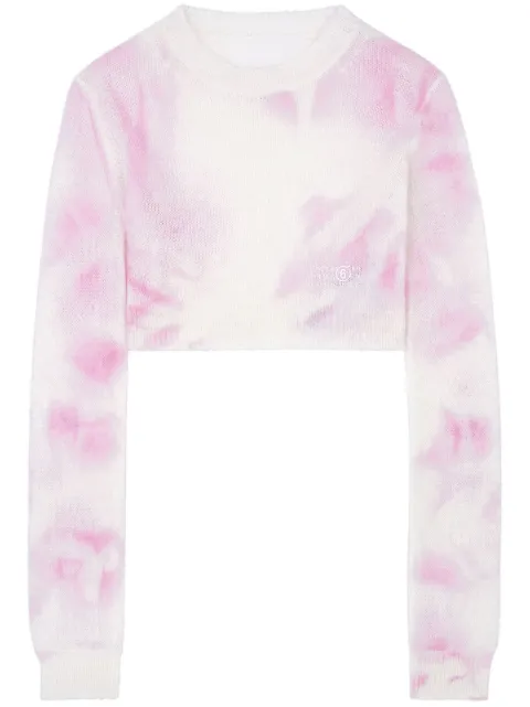 MM6 Maison Margiela tie-dye cropped jumper Pink S62HL0007S18263