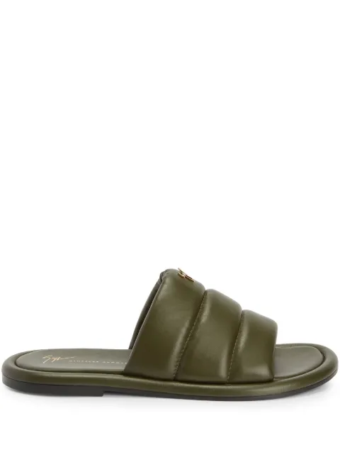 Giuseppe Zanotti Harmande padded slides Green EU30019A006