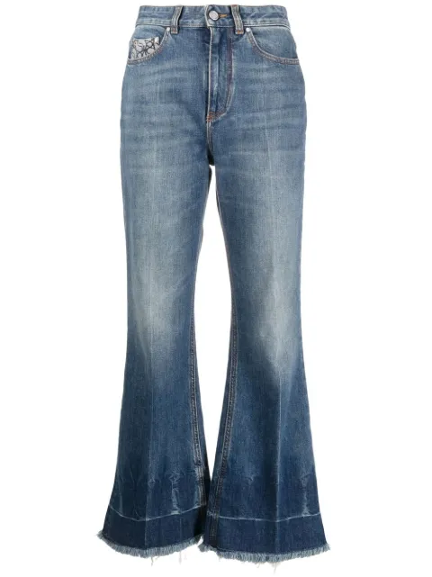 Stella McCartney frayed-edge cropped jeans Blue 6D00313SPH91