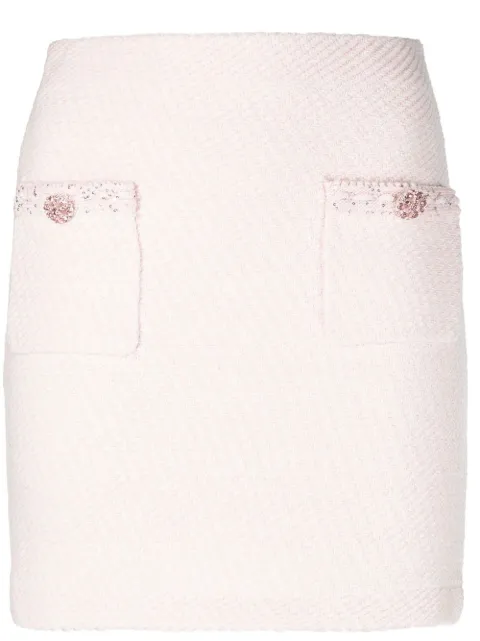 Self-Portrait braided-trim mini skirt Pink RS23041SKP