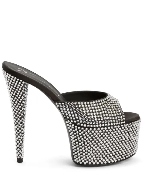 Giuseppe Zanotti 150mm GZ Aida crystal -embellished platform sandals Black E300065001