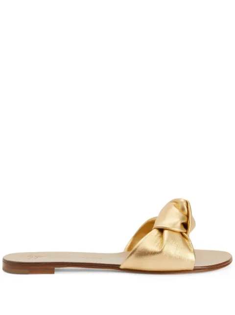 Giuseppe Zanotti Aycha knot flat sandals Gold E200119H01