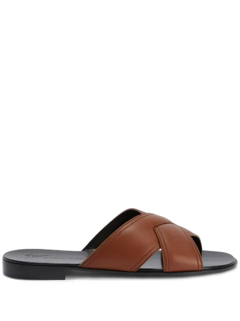 Giuseppe Zanotti Flavio crossed-leather sandals Brown IU10061K20
