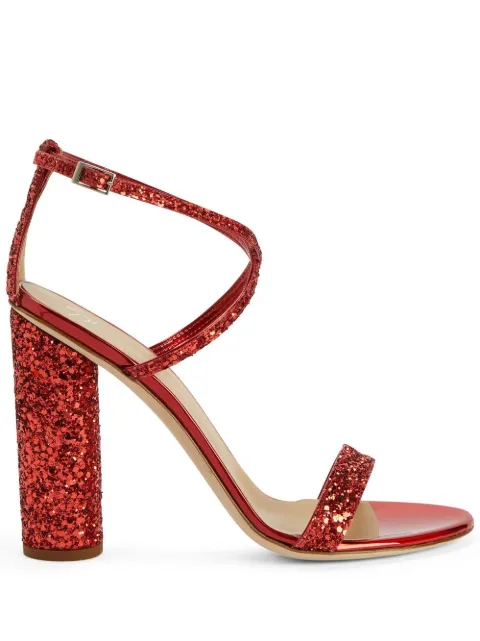 Giuseppe Zanotti 110mm Tara glitter sandals Red E200113H02