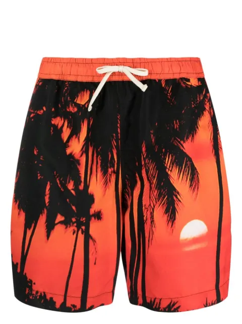 BLUE SKY INN palm-tree print swim shorts Orange BS2203SW010