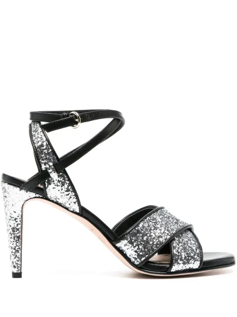 RED(V) 95mm glitter ankle-strap sandals Grey QS0H80JPE