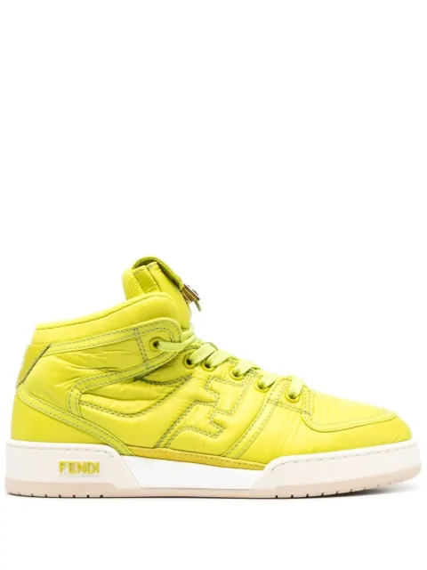 FENDI FF logo-embroidered high-top sneakers Green 8E8380ALIR