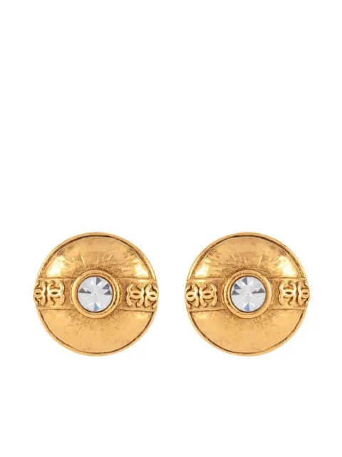 CHANEL Pre-Owned 1984 CC crystal-embellished clip-on earrings Gold ER025540