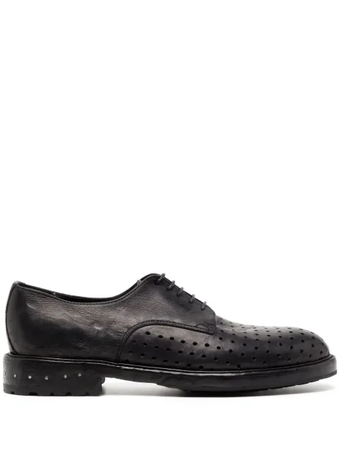 Nicolas Andreas Taralis 30mm perforated leather derby shoes Black HBOT1028