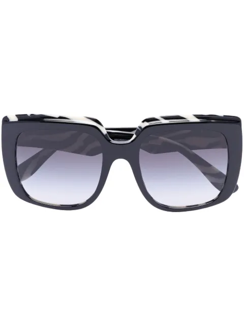 Dolce & Gabbana Eyewear Zebra oversized square-frame sunglasses Black DG441433728G