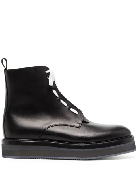 Nicolas Andreas Taralis lace-up leather ankle boots Black HBOT1000