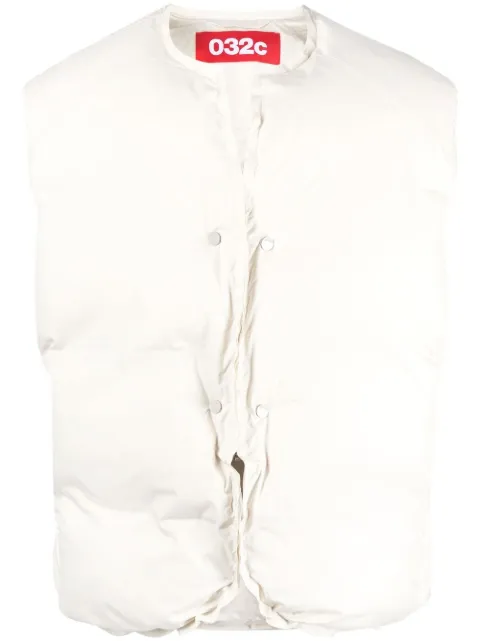 032c puffer button-up gilet Neutrals FW22W5051