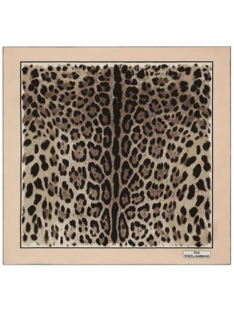 Dolce & Gabbana KIM DOLCE&GABBANA leopard-print twill scarf Neutrals FN092RGDBQC