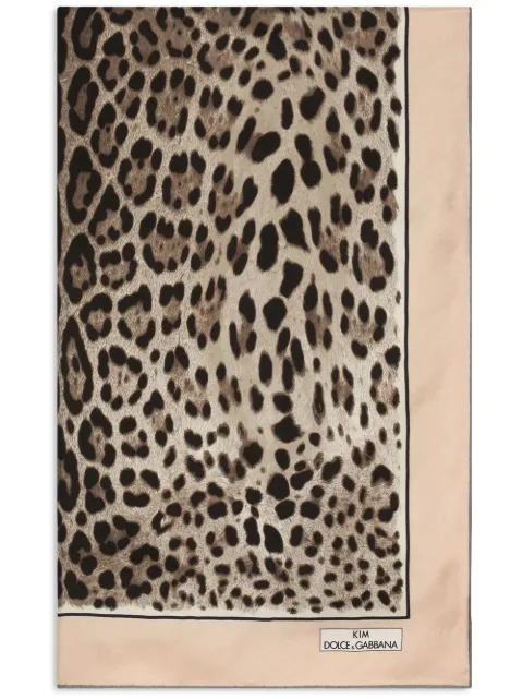 Dolce & Gabbana Kim leopard-print twill scarf (90 x 90) Neutrals FN090RGDBQJ