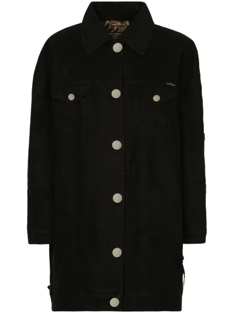 Dolce & Gabbana longline denim jacket Black F9P47DG8HL7