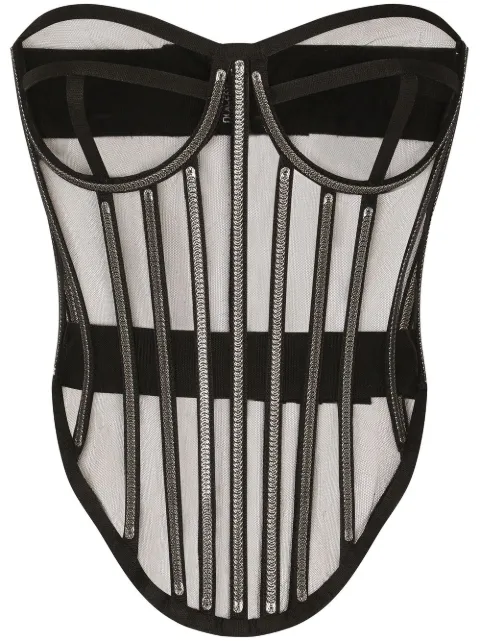 Dolce & Gabbana KIM DOLCE&GABBANA tulle corset top Black F777LTFLMFB
