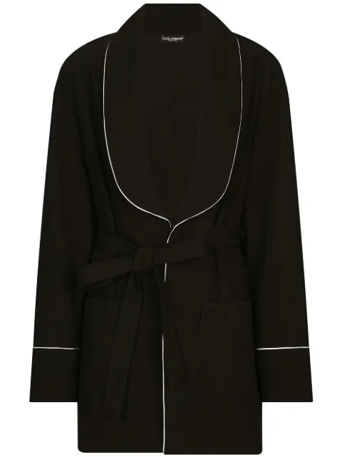 Dolce & Gabbana KIM DOLCE&GABBANA belted pajama shirt Black F26U3TFUBFZ