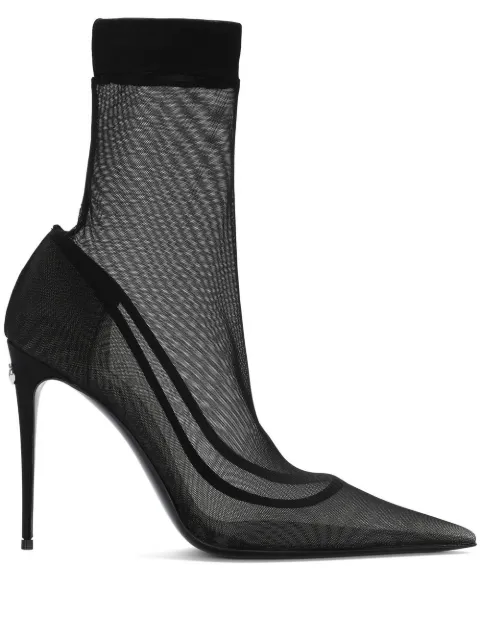 Dolce & Gabbana KIM DOLCE&GABBANA tulle ankle boots Black CT0959AL786