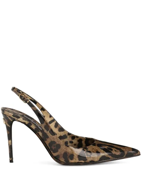 Dolce & Gabbana KIM DOLCE&GABBANA leopard-print slingback pumps Brown CG0621AM568HA93M