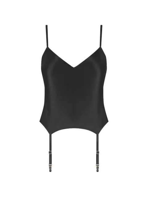 Maison Close silk suspender tank top Black 561248