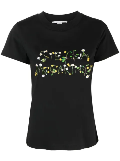 Stella McCartney dandelion logo-print T-shirt Black 6J00723SPX10
