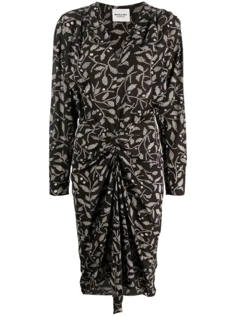 MARANT ÉTOILE Danalia wrap midi dress Black RO0014FAA1J44E