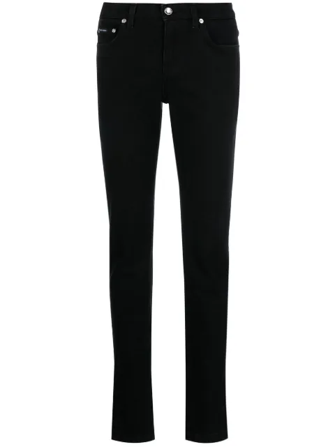 Dolce & Gabbana logo-patch denim jeans Black FTCOWDG8GZ4