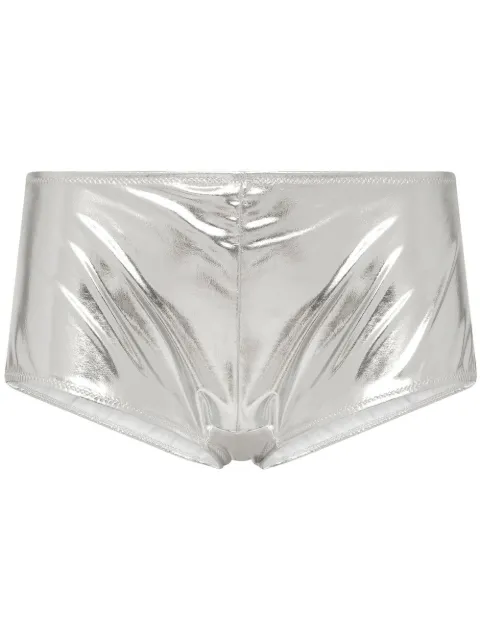 Dolce & Gabbana Kim high-waisted coated briefs Silver O2E28TFUGMH