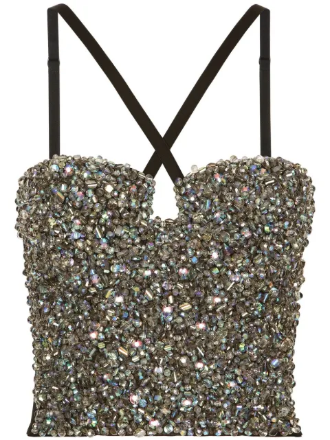 Dolce & Gabbana KIM DOLCE&GABBANA rhinestone-embellished corset top Black F774CZGDBOJ
