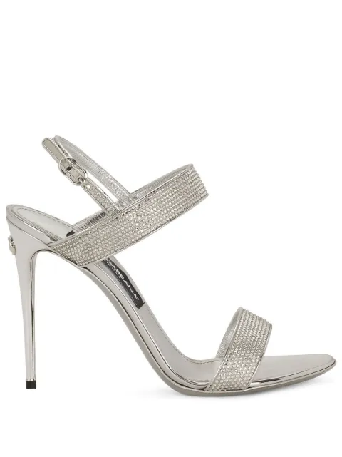 Dolce & Gabbana crystal-embellished slingback sandals Silver CR1550AN191