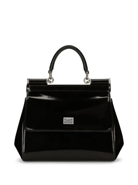 Dolce & Gabbana small Sicily handbag in polished calfskin Black BB6003AI413