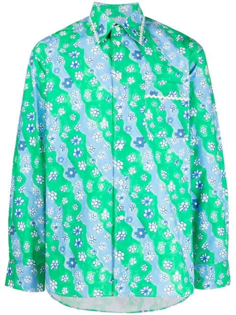 Marni cotton floral-print shirt Green CUMU0212A8UTC234
