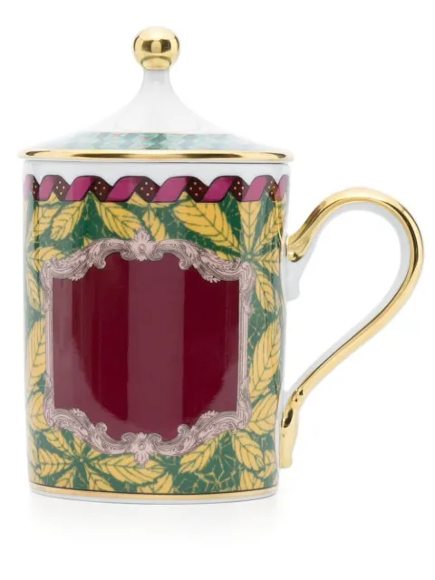 GINORI 1735 graphic porcelain mug Gold 177RG00FTZ700