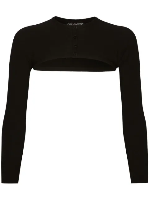 Dolce & Gabbana KIM DOLCE&GABBANA cropped button-fastening cardigan Black FXK60TJFMB6