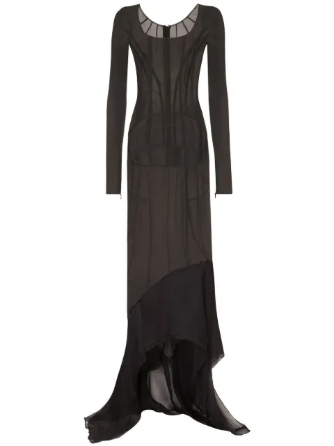 Dolce & Gabbana KIM DOLCE&GABBANA georgette maxi dress Black F6BFBTFUAA1
