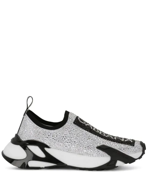 Dolce & Gabbana Fast rhinestone-embellished sneakers Silver CK2172AJ673