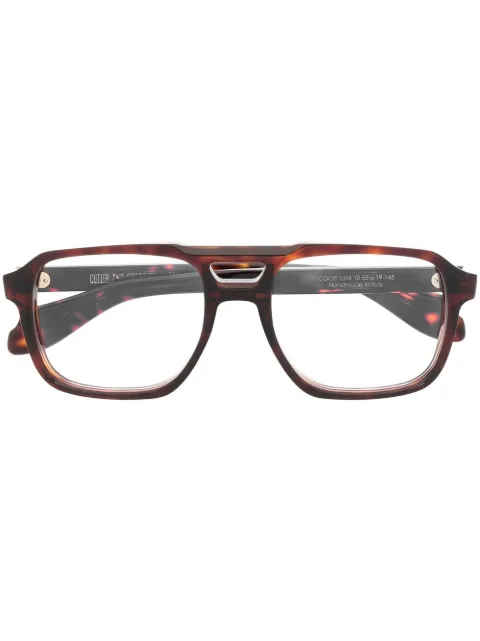 Cutler & Gross tortoiseshell-effect double-bridge glasses Brown CGOP1394