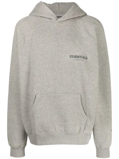 FEAR OF GOD ESSENTIALS chest logo-print detail hoodie Grey 192SU212071F
